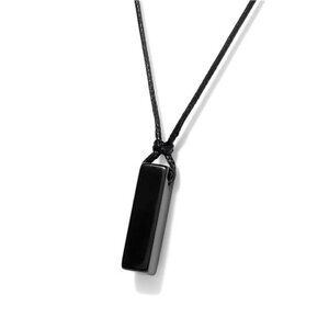 Black Tourmaline Necklace for Men Black Obsidian Necklace Adjustable